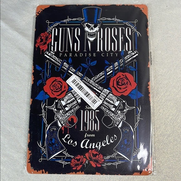 Vintage Vibe NWT Guns N' Roses Tin Metal Sign Paradise City 1985 Los Angeles - Picture 6 of 6